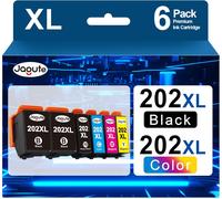 202XL Ink Cartridge Compatible with Epson 202 Cartridge 202 XL for Epson Expression Premium XP-6105 XP-6000 XP-6001 XP-6005 XP-6100 (Pack of 6, Black, Photo Black, Cyan, Magenta, Yellow)