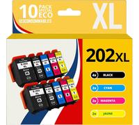 202Xl - Pack Cartouches D'Encre Compatible Avec Epson 202 Xl 202Xl Pour Epson Expression Premium Xp6100 Xp6005 Xp6105 (Pack De 10)[ENC945147]
