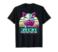 2031 Année du Cochon Vaporwave Signe du Zodiaque Chinois rétro années 80 T-Shirt