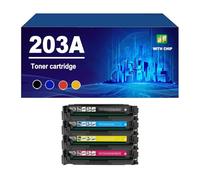 203A CF540A CF541A CF542A CF543A Cartouche De Toner Compatible avec Imprimante pour HP Laserjet Pro M254dw M254nw M280nw M281fdw M281fdn,4 Colors-1 Set