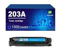 203A CF540A CF541A CF542A CF543A Cartouche De Toner Compatible avec Imprimante pour HP Laserjet Pro M254dw M254nw M280nw M281fdw M281fdn,Cyan-1 Pack