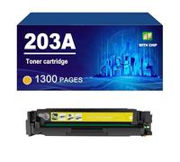 203A CF540A CF541A CF542A CF543A Cartouche De Toner Compatible avec Imprimante pour HP Laserjet Pro M254dw M254nw M280nw M281fdw M281fdn,Yellow-1 Pack