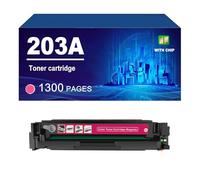 203A CF540A CF541A CF542A CF543A Cartouche De Toner Compatible avec Imprimante pour HP Laserjet Pro M254dw M254nw M280nw M281fdw M281fdn,Magenta-1 Pack