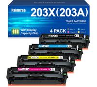 203X Cartouche De Toner Compatible Pour Hp 203X Toner Pour Hp 203A Cf540X Pour Color Laserjet Pro Mfp M281Fdw M254Dw M281Fdn M280Nw M254Nw M254Dn M281 M254 Noir Cyan Magenta Jaune, 4-Pack