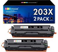203X Cf540X Compatible Cartouche De Toner Remplacement Pour 203X/A Cf540X/A Cf540X Cf540A Pour Color Laserjet Pro Mfp M281Fdw M254Dw Mfp M281Fdn Mfp M280Nw M254Nw (Noir, 2-Pack)[ENC945020]