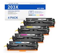 203X Toner Compatible pour HP 203X 203A CF540X CF540A Toner pour M281fdw Toner pour HP Color Laserjet Pro MFP M280nw M254dw M254nw M281fdn M281cdw M254dn (Noir Cyan Jaune Magenta, Pack de 4)
