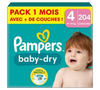 204 Couches Baby-dry, Taille 4, 9-14 Kg Blanc 4