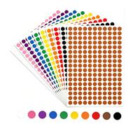 2040Pcs Gommettes Autocollantes Rondes, 10mm Couleur Codage Étiquettes Autocollante ，10 Couleurs Gommettes Rondes pour，CalendriersFournitures de Bureau Famille École