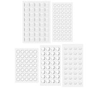 204pcs Transparent Autocollant Braille pour Malvoyants, Silicone Pastilles Adhésives Article Aveugle Formes de Tailles Multiples Autocollant Tactile pour Produits pour Personnes Âgées Aveugles