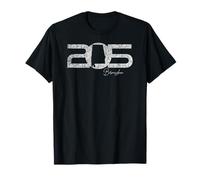 205 Birmingham Alabama Local Al Code régional Silhouette d'État T-Shirt