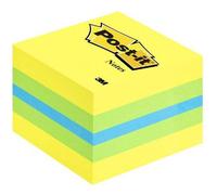 Post-it Notes Autocollantes, Mini Cube, 400 Feuilles, 51 mm x 51 mm, Vert, Bleu, Jaune - Feuillets Adhésifs pour Prise de Notes, Listes de Tâches et Rappels