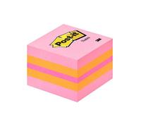 Post-it Notes autocollantes Mini Cube 400 feuilles 51 x 51 mm Jaune/Orange/Rose