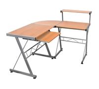 vidaXL Bureau d'ordinateur d'angle Marron 132x112x99 cm Bois ingénierie