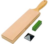 205h Kit De Premium Stropping Affûtage En Cuir Avec Poignée (330 X 60mm), Avec 53 G De Pâte À Polir Et Guide D'angle, Aiguiseur De Couteaux, Strop D¿Affûtage En Cuir Premium Bloc Pour Couteaux
