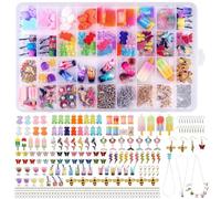 207 Pièces Bracelet Charms Set, Breloque pour Bracelet avec Boîte De Rangement, Bubble Tea Papillon Ours, pour La Fabrication De Bijoux Colliers Bracelets