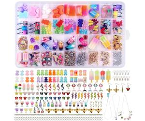 207 Pièces Bracelet Charms Set, Breloque pour Bracelet avec Boîte De Rangement, Bubble Tea Papillon Ours, pour La Fabrication De Bijoux Colliers Bracelets