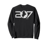 207 Portland Maine Code régional Nouvelle-Angleterre Portlander Carte Art Sweatshirt