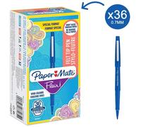 [2077175] PAPER:MATE Lot de 36 Stylos feutre Flair Original Pointe Moyenne Bleu