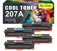 207A 207X Compatible pour HP Color LaserJet Pro MFP M283fdw M283fdn Toner | Compatible pour Color LaserJet Pro MFP M255dw M282nw M255nw W2210A W2211A W2212A W2213A Noir Cyan Jaune Magenta 4-Pack