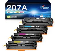 207A 207X Mfp M283Fdw Avec Puce Cartouche De Toner Compatible Remplacement Pour Hp Color Laserjet Pro Mfp M283Fdw M282Nw M255Dw M283Fdn M255Nw W2210A W2211A W2212A W2213A(4Per)