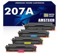 207A 207X M283fdw avec Puce Cartouche de Toner 4-Pack Compatible Remplacement pour HP Color Laserjet Pro MFP M283fdw M282nw M255dw M283fdn M255nw W2210A W2211A W2212A W2213A - Noir Cyan Jaune Magenta