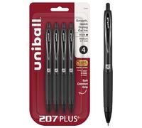 207PLUS+ Gel, 0.7MM, Black, 4pk