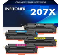 207X 207A Cartouche de Toner Compatible pour HP 207X 207A Color Laserjet Pro MFP M283fdw M255dw M282nw M283fdn M255nw W2210X W2211X W2212X W2213X Multipack ( Noir Cyan Magenta Jaune, 4-Pack )