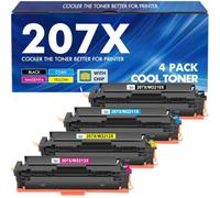 207X 207A Compatible pour HP MFP M283fdw M255dw avec Puce Cartouches Toner | Color LaserJet Pro MFP M283fdn M255dw M282nw M255nw M283 M255 W2210X W2211X W2212X W2213X Noir Cyan Jaune Magenta 4PK