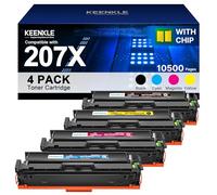 207X Compatible avec HP 207A pour HP Color LaserJet Pro MFP M283fdw Toner | Avec puce, grande portée, compatible avec HP Color LaserJet Pro MFP M282nw, M255dw, M283fdn, W2210X/W2211X/W2212X/W2213X