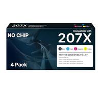 207X M283fdw Toner compatible avec HP 207X 207A pour HP Color LaserJet Pro MFP M283fdw Toner pour Color Laser Jet Pro M255dw M282nw M283fdn M255nw M283 M282 M255 W2210X W2213X (Pas de puce, 4 pack)