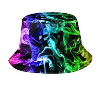 208 Art Multicolore Fantaisie Femme Homme Bob Chapeau De Pêcheur Lègére Chapeau De Seau Mode Chapeau De Soleil Chapeau De Seau Pêcheur pour Randonnée Camping Plage