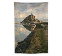 208 Tapisserie Tenture Grande Tenture Chic Tenture Murale Pour Décoration Chambres Cadeau Abbaye Mont Saint Michel France Architecture Classique Tourisme 150x230cm