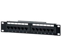 [208015] equip 10"Panel patch cat.5E, 12 ports UTP CS + ISDN, noir