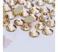 2088 Décorations pour ongles en cristal à faire soi-même, sans colle chaude : 8 grands strass et 8 petits strass à dos plat, à coller pour nail art - Ombre dorée - SS10-1440 pièces