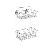 Étagère murale - Bari - 2 paniers - Acier inox - Fixation Vacuum-Loc WENKO