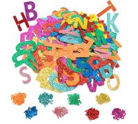 208pcs Lettre Autocollantes Mousse, Autocollant Mousse Paillettes, Stickers Lettres Alphabet, Gommettes Lettres Alphabet pour Artisanat DIY Décoration