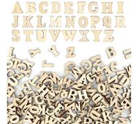 208pcs Lettre en Bois, 15MM Lettres en Bois pour Loisirs CréAtifs, Scrabble, Travaux Manuels, DéCoration de NoëL (A-Z)