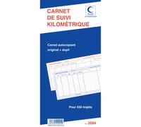 ELVE Carnet de suivi kilométrique spiralé 50 Dupli, 550 trajets, 29,7 x 140