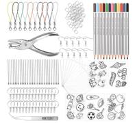 209PCS Kit Plastique Fou Comprend 10 Feuille Plastique Fou 5 Plastic Dingue avec Motif Plastique Fou Kit pour Enfant DIY Activité