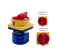 20A/25A Isolator Switch Two Positions 1/2/3 Poles Disconnect LW26GS 48x48mm 64x64mm Padlock Rotary Cam Selector NWPNLXEA(25A 1Pole 48mmPanel)
