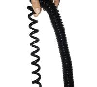 20AWG 6 Core Black Copper Spiral Spring Power Cord Extensible Cable Multiple Sizes(Stretch 5 meter)