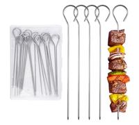 20Brochette en Acier Inoxydable 15cm avec Boîte de Rangement Transparente | Barbecue Pic Inox, Réutilisables Pique a Broche Kebab Brochettes Métal pour Guimauves, Chocolat,Snacks de Feu de Camp,Légumes