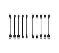 [20CM, 10Pack] Multi USB Câbles Charge Court, Charge Rapide et Synchronisation Type-C/Lightning/Micro Câbles en Vrac pour Charge Station pour iPhone17 et 15, iPhone5-14, Mobiles, Tablettes, Noir