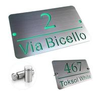 20cm/30cm Stainless Steel Door Plates Hollow House Numbers Custom Signs Outdoor Floating Street Road Garden Metal Address Boards(20 x 12 cm)