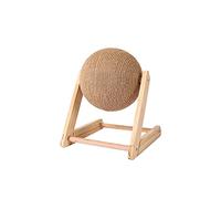 20cm Jouet pour Chat à Boule à gratter, grattoir à Chat en Bois Massif, Base en Bois Stable et Boule à Rouler en Corde de sisal pour Les Chats Qui grimpent Les Griffes et protège Les Meubles