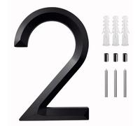20CM Numéros De Maison Noirs De for L'extérieur, Grand Numéro De Maison Flottant En Acrylique À Visser, Panneau D'adresse Personnalisé Moderne, Panneaux De Jardin Personnalisés(2)
