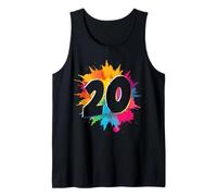 20e Anniversaire éclaboussures de Peinture colorée 20 Ans Hommes Femmes Débardeur
