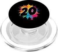20e Anniversaire éclaboussures de Peinture colorée 20 Ans Hommes Femmes PopSockets PopGrip pour MagSafe