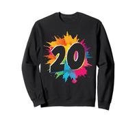 20e Anniversaire éclaboussures de Peinture colorée 20 Ans Hommes Femmes Sweatshirt