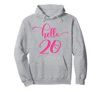 20e anniversaire, femmes filles vingt 20 ans rose Hello 20 Sweat à Capuche